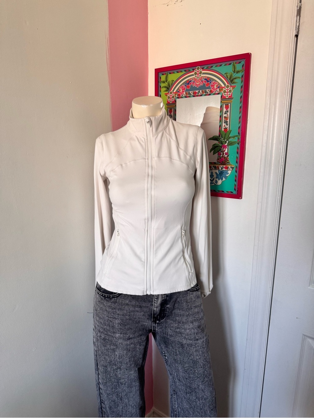 Women's White Glowmode Zip-Front Lightweight Jacket